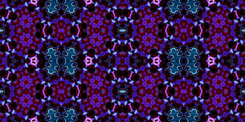 Seamless kaleidoscope pattern. The texture of the woven pattern. Endless pattern
