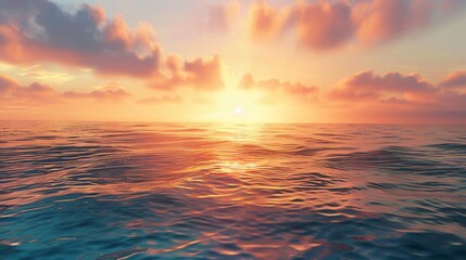 Obraz premium Amazing Scene of Sunrise Over The Ocean 