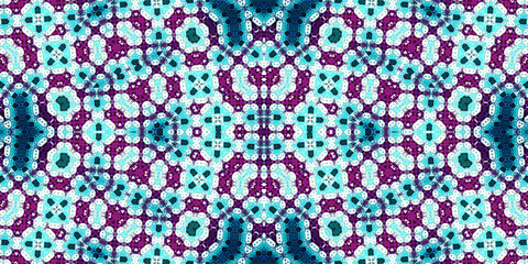 Seamless kaleidoscope pattern. The texture of the woven pattern. Endless pattern