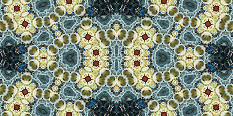 Seamless kaleidoscope pattern. The texture of the woven pattern. Endless pattern