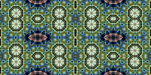 Seamless kaleidoscope pattern. The texture of the woven pattern. Endless pattern