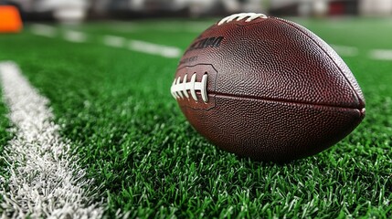 Obraz premium Highquality stock image of football on green field
