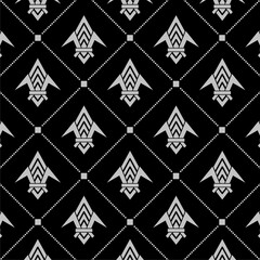 Fleur de lis seamless pattern isolated on black background © sljubisa