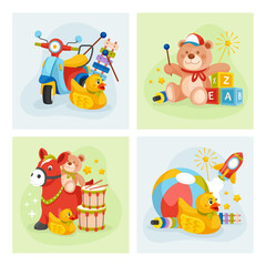 Colorful Children's Toy Collage