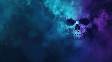 Spooky Skull in a Vibrant Background