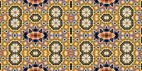 Seamless kaleidoscope pattern. The texture of the woven pattern. Endless pattern
