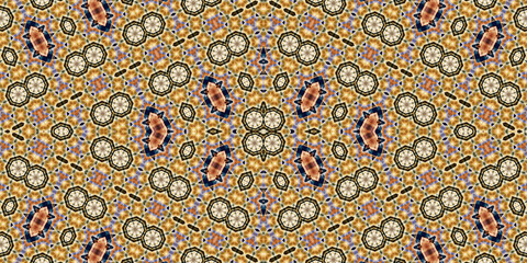 Seamless kaleidoscope pattern. The texture of the woven pattern. Endless pattern