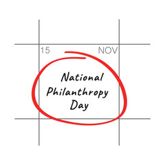 National philanthropy day, November 15.