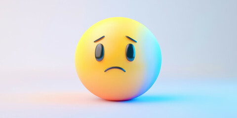 Fototapeta premium A sad face with a frowning mouth and eyes