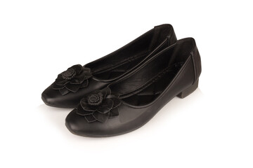 shoes color black isolated on white background woman work