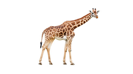Naklejka premium giraffe with brown dots isolated on transparent background