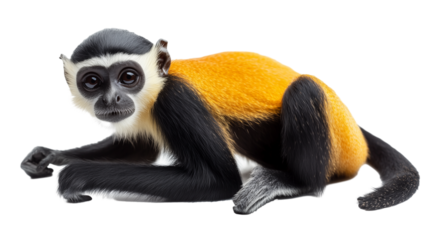 yellow black monkey isolated on transparent background