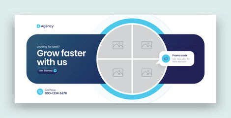 Digital marketing facebook cover web banner template