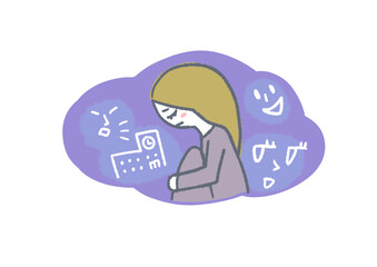 不登校　女の子　イラスト