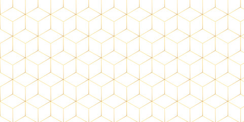 Abstract white geometric style minimal blank gold cubic. Geometric pattern illustration mosaic, square and triangle wallpaper. seamless triangles shap texture vector grid.
