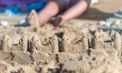 Sand castle on a beach	