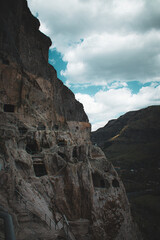 Beautiful views of the ancient cave mountain city Vardzia