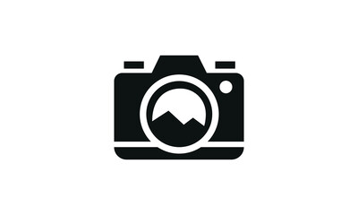 Camera flat icon. photography logo, camera logo icon vector illustration