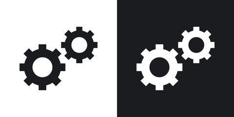 Function icon in solid black and white color