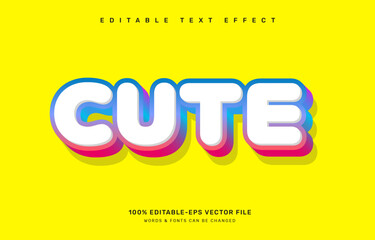Cute editable text effect template