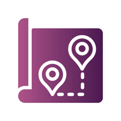 route planner flat gradient icon
