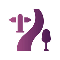 trail flat gradient icon