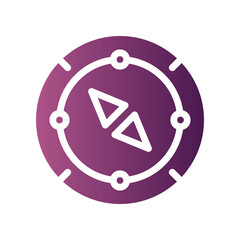 compass flat gradient icon