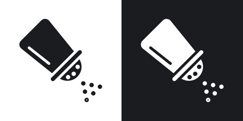 Pepper shaker icon in solid black and white color