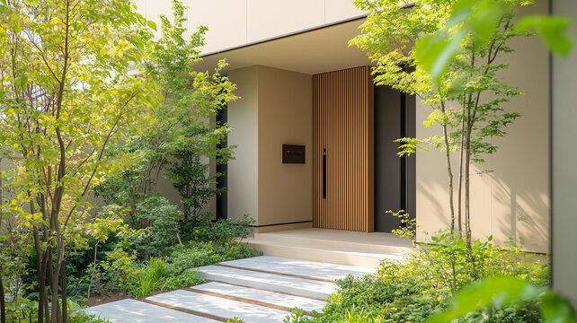 モダンな家と植栽のイメージ