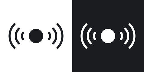 Sensor icon in solid black and white color