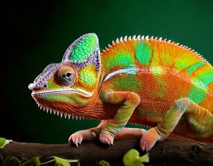Obraz premium Colourful chameleon on a branch