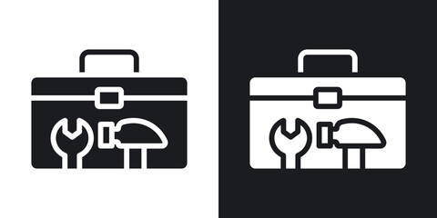 Toolbox icon in solid black and white color