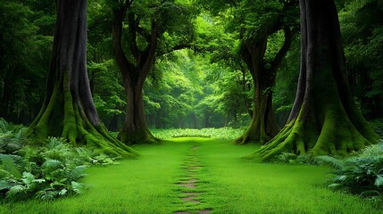 Obraz premium Footpath in the forest