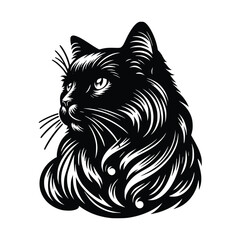 Cute Cat Black Vector, SVG