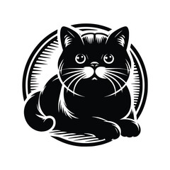 Cute Cat Black Vector, SVG