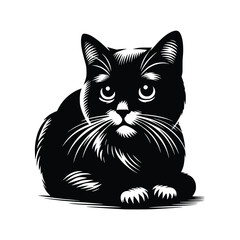 Cute Cat Black Vector, SVG
