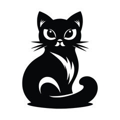 Cute Cat Black Vector, SVG