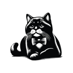 Cute Cat Black Vector, SVG