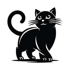 Cute Cat Black Vector, SVG