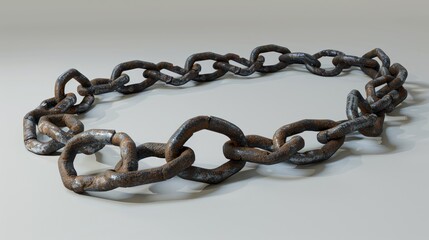 Obraz premium rusty circular metal chain.