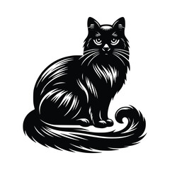 Cute Cat Black Vector, SVG