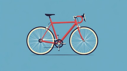Fototapeta premium Bicycle icon set featuring flat and detailed illustrations of bikes for transportation or sports.