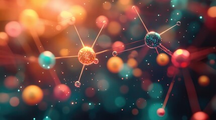 Abstract Representation of a Digital Network with Glowing Nodes and Connections, Perfect for Themes Related to AI, Blockchain, Data Flow, and Advanced Technology in the Modern Digital Age