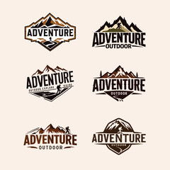A set of vector illustrations for an adventure Outdoor logo
