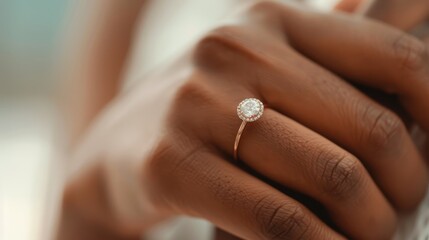 Elegant Female Hand Wearing Luxury Ring Mockup Against Clean Background Highlighting Intricate Jewelry Details For High End Fashion Advertising Campaign And Product Marketing