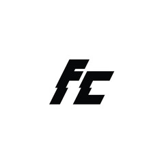 FC monogram logo design letter text name symbol monochrome logotype alphabet character simple logo