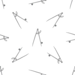 Seamless pattern with metal drawing compass, perfect for backgrounds, wrapping paper, or any design project requiring a technical or educational theme