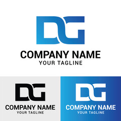 Obraz premium DG letter initial linked typography vector logo design template