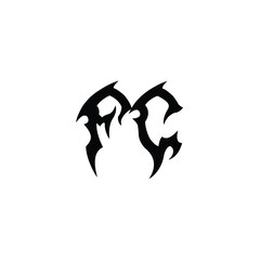 FC monogram logo design letter text name symbol monochrome logotype alphabet character simple logo