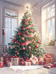 christmas tree with presents